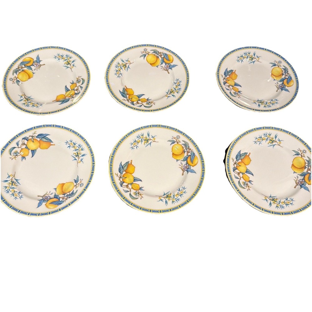 Vtg HTF Wedgwood Citrons 6" Bread And Butter Side Plate SET OF 6 Made In England